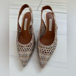 Roberto Festa leather braided sling back 37